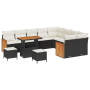 Juego de Sofá de Jardín de 12 Piezas con Cojines Negro Poliratán Acacia by , Outdoor sofas - Ref: Foro24-3365295, Price: 783,...