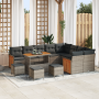 Juego de Sofá de Jardín de 13 Piezas con Cojines Gris de Poliratán Acacia by , Outdoor sofas - Ref: Foro24-3365303, Price: 85...