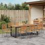 Conjunto de Comedor de Jardín de 9 Piezas Gris de Polirratán y Acacia de , Sillas de jardín - Ref: Foro24-3365470, Precio: 71...
