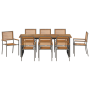 Conjunto de Comedor de Jardín de 9 Piezas Gris de Polirratán y Acacia by , Garden chairs - Ref: Foro24-3365470, Price: 704,41...