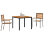 Juego de Comedor de Jardín de 3 Piezas Poliratán Gris Acacia de , Sillas de jardín - Ref: Foro24-3365491, Precio: 250,01 €