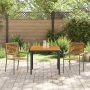 Juego de Comedor de Jardín de 3 Piezas Poliratán Gris Acacia de , Sillas de jardín - Ref: Foro24-3365491, Precio: 250,01 €