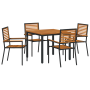 Juego de Comedor de Jardín de 5 Piezas Negro Polirratán Acacia by , Garden chairs - Ref: Foro24-3365493, Price: 356,05 €, Dis...