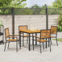 Juego de Comedor de Jardín de 5 Piezas Negro Polirratán Acacia by , Garden chairs - Ref: Foro24-3365493, Price: 356,05 €, Dis...