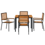 Juego de Comedor de Jardín de 5 Piezas Negro Polirratán Acacia by , Garden chairs - Ref: Foro24-3365493, Price: 356,05 €, Dis...
