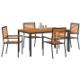 Juego de Comedor de Jardín de 5 Piezas Negro de Polirratan Acacia by , Garden chairs - Ref: Foro24-3365496, Price: 412,71 €, ...