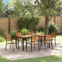 Juego de Comedor de Jardín de 7 Piezas Negro Poliratán Acacia by , Garden chairs - Ref: Foro24-3365502, Price: 549,58 €, Disc...