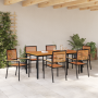 Juego de Comedor de Jardín de 7 Piezas Negro Poliratán Acacia by , Garden chairs - Ref: Foro24-3365502, Price: 549,58 €, Disc...