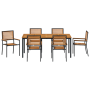 Juego de Comedor de Jardín de 7 Piezas Negro Poliratán Acacia by , Garden chairs - Ref: Foro24-3365502, Price: 549,58 €, Disc...