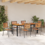 Conjunto de Comedor de Jardín de 7 Piezas en Gris de Polirratán y Acacia by , Garden chairs - Ref: Foro24-3365503, Price: 554...