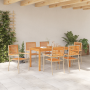 Conjunto de comedor de jardín de 7 piezas Beige Polyratán Acacia | Foro24.es | Tu tienda online para hogar, jardín y más Foro24.es