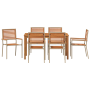 Conjunto de comedor de jardín de 7 piezas Beige Polyratán Acacia | Foro24.es | Tu tienda online para hogar, jardín y más Foro24.es