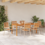 Juego de Comedor de Jardín de 7 Piezas Beige de Poly Rattan Acacia von , Gartenstühle - Ref: Foro24-3365543, Preis: 545,07 €,...