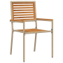 Juego de Comedor de Jardín de 7 Piezas Beige de Poly Rattan Acacia von , Gartenstühle - Ref: Foro24-3365543, Preis: 545,07 €,...