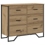 Cajonera Roble Artesanal 91x35.5x74.5 cm Madera Ingenierizada | Foro24.es | Tu tienda online para hogar, jardín y más Foro24.es