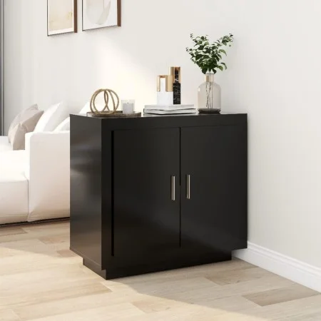 Aparador de madera contrachapada negro 80x40x75 cm de vidaXL, Aparadores - Ref: Foro24-811818, Precio: 88,17 €, Descuento: %