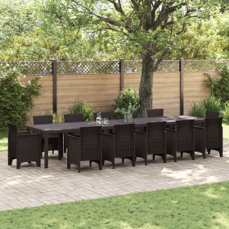 Mesa de Jardín Marrón 400x100x73 cm Polirratán de , Mesas de jardín - Ref: Foro24-3378529, Precio: 329,14 €, Descuento: %