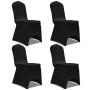 Funda para silla elástica 4 unidades negra