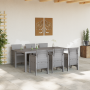 Set de Comedor de Jardín de 7 Piezas con Cojines en Gris Claro de Ratan Sintético | Foro24.es | Tu tienda online para hogar, jardín y más Foro24.es
