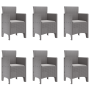 Set de Comedor de Jardín de 7 Piezas con Cojines en Gris Claro de Ratan Sintético | Foro24.es | Tu tienda online para hogar, jardín y más Foro24.es