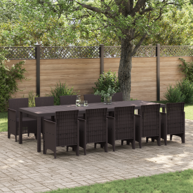 Conjunto de Comedor de Jardín de 11 Piezas Ratán