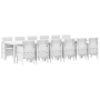 Juego de Comedor de Jardín de 13 Piezas Blanco Ratán by , Garden tables - Ref: Foro24-3378782, Price: 767,87 €, Discount: %