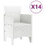Juego de Comedor de Jardín de 15 Piezas Blanco Rattan Sintético by , Garden tables - Ref: Foro24-3378802, Price: 850,23 €, Di...