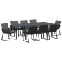 Juego de Comedor de Jardín de 9 Piezas con Cojines Ratan Negro Poliéster von , Gartentische - Ref: Foro24-3378830, Preis: 948...