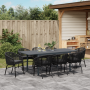 Juego de Comedor de Jardín de 10 Piezas con Cojines Negro Rattan Sintético von , Gartentische - Ref: Foro24-3378831, Preis: 1...