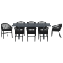 Juego de Comedor de Jardín de 10 Piezas con Cojines Negro Rattan Sintético von , Gartentische - Ref: Foro24-3378831, Preis: 1...