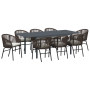 Juego de Comedor de Jardín de 10 Piezas con Cojines Marrones de Ratán de Poliéster von , Gartentische - Ref: Foro24-3378832, ...