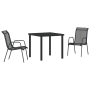Set de Comedor Jardín de 3 Piezas Negro Textileno y Acero de , Sillas de jardín - Ref: Foro24-3379135, Precio: 138,91 €, Desc...