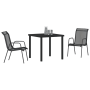 Set de Comedor Jardín de 3 Piezas Negro Textileno y Acero de , Sillas de jardín - Ref: Foro24-3379135, Precio: 138,91 €, Desc...