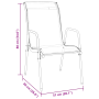 Set de Comedor Jardín de 3 Piezas Negro Textileno y Acero de , Sillas de jardín - Ref: Foro24-3379135, Precio: 138,91 €, Desc...