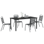 Set de comedor de jardín de 5 piezas en acero gris oscuro by , Garden chairs - Ref: Foro24-3379299, Price: 302,09 €, Discount: %