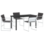 Conjunto de Comedor de Jardín de 5 Piezas con Cojines en Textileno Blanco y Acero | Foro24.es | Tu tienda online para hogar, jardín y más Foro24.es