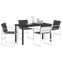 Conjunto de Comedor de Jardín de 5 Piezas con Cojines en Textileno Blanco y Acero | Foro24.es | Tu tienda online para hogar, jardín y más Foro24.es