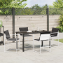 Conjunto de Comedor de Jardín de 5 Piezas con Cojines en Textileno Blanco y Acero | Foro24.es | Tu tienda online para hogar, jardín y más Foro24.es