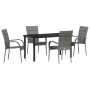 Conjunto de Comedor de Jardín de 5 Piezas Gris Poliratán by , Garden chairs - Ref: Foro24-3379410, Price: 282,05 €, Discount: %
