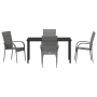 Conjunto de Comedor de Jardín de 5 Piezas Gris Poliratán by , Garden chairs - Ref: Foro24-3379410, Price: 282,05 €, Discount: %