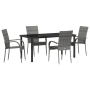 Conjunto de Comedor de Jardín de 5 Piezas en Poliratán Gris by , Garden chairs - Ref: Foro24-3379411, Price: 293,75 €, Discou...