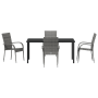 Conjunto de Comedor de Jardín de 5 Piezas en Poliratán Gris by , Garden chairs - Ref: Foro24-3379411, Price: 293,75 €, Discou...