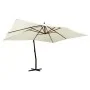 Sombrilla voladiza poste madera blanco arena 400x300 cm de vidaXL, Sombrillas - Ref: Foro24-318429, Precio: 151,94 €, Descuen...