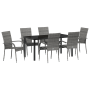 Juego de Comedor de Jardín de 7 Piezas Poliratán Gris de , Sillas de jardín - Ref: Foro24-3379412, Precio: 380,33 €, Descuent...