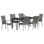 Juego de Comedor de Jardín de 7 Piezas Poliratán Gris de , Sillas de jardín - Ref: Foro24-3379412, Precio: 380,33 €, Descuent...