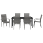 Juego de Comedor de Jardín de 7 Piezas Poliratán Gris de , Sillas de jardín - Ref: Foro24-3379412, Precio: 380,33 €, Descuent...