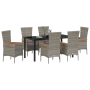 Conjunto de Comedor de Jardín de 7 Piezas con Cojines de Ratán Gris by , Garden chairs - Ref: Foro24-3379433, Price: 569,11 €...