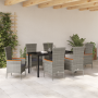 Conjunto de Comedor de Jardín de 7 Piezas con Cojines de Ratán Gris by , Garden chairs - Ref: Foro24-3379433, Price: 569,11 €...
