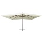 Freischwinger Sonnenschirm Holzpfosten Sand weiß 400x300 cm von vidaXL, Sonnenschirme - Ref: Foro24-318429, Preis: 154,21 €, ...