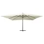 Sombrilla voladiza poste madera blanco arena 400x300 cm de vidaXL, Sombrillas - Ref: Foro24-318429, Precio: 151,94 €, Descuen...